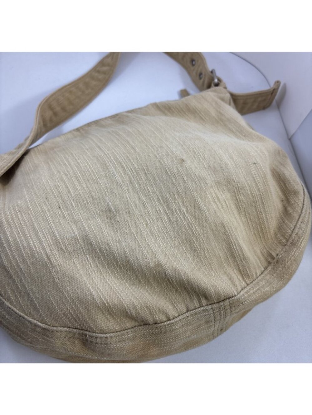 Vintage Levi’s Messenger Bag Beige Jean Y2K Retro Shoulder Crossbody Purse - Picture 5 of 10